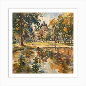 Vondelpark Amsterdam Series. Water Colour 2 Art Print