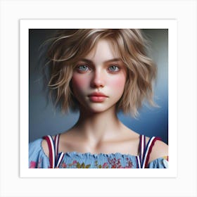 Girl With Blue Eyes 6 Art Print