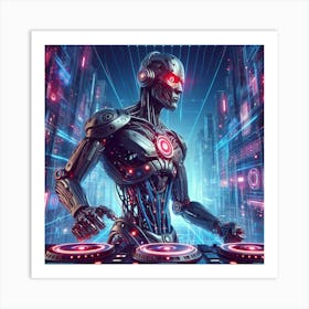 Dj Robot Art Print