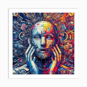 Futuristic Portrait 1 Art Print