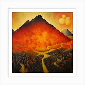 Volcano in the Paradise Art Print