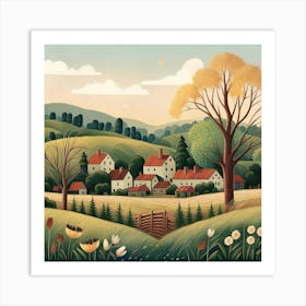 Village In The Countryside 1 Art Print