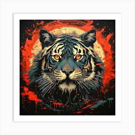 Fierce Gaze: The Tiger's Stare Art Print