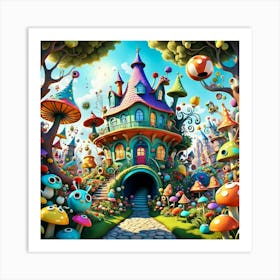 House Of Mushrooms Art Print