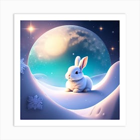 Rabbit In The Snow Art Print