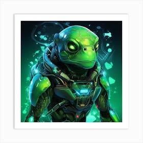 Green Lizard Art Print