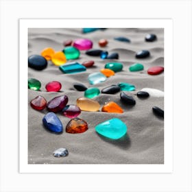 Colorful Gems On The Beach Art Print