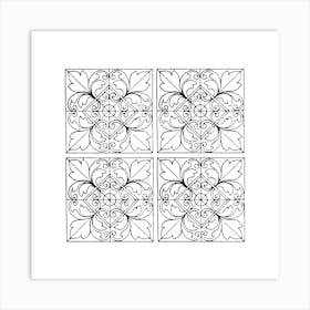 Boho Tile Sketch Art Print