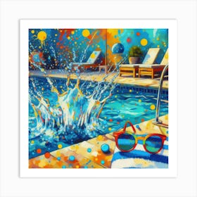 Splashing Pool Art Print