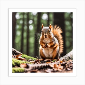 Squirrel In The Forest 107 Art Print