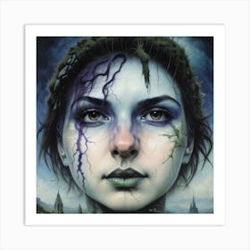 Girl With Green Eyes Art Print