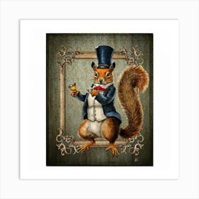 Spectacle Of Sophisticated Squirrels Print Art And Wall Art Art Print