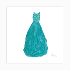 Turquoise Dress 2 Art Print