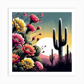 Illustration cactus Art Print