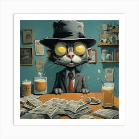 Cat In Hat Art Print