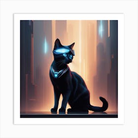 Futuristic Cat Art Print