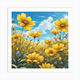 Yellow Flowers 13 Art Print