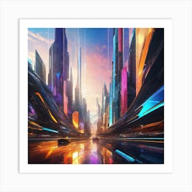 Futuristic City 140 Art Print