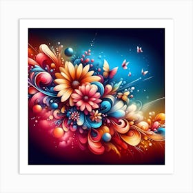 Abstract Flower Painting 2 Art Print