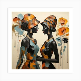 Women's Silhouettes, Deco Art Art Print