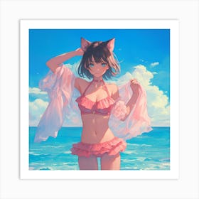 Anime Girl In Bikini 4 Art Print