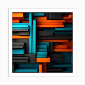 Abstract 3D bar line background Art Print