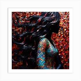 Maraclemente 3d Mosaic Black Mermaid Curly Long Hair Vibrant Me 0e990dc9 17a1 43dc A446 99ead65e5b1f Art Print