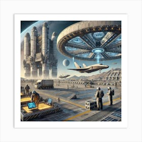 Venusian Enclave Landing Bays Purpose Converted Art Print