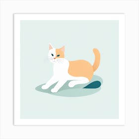 Cat Sitting On The Ground Art Print