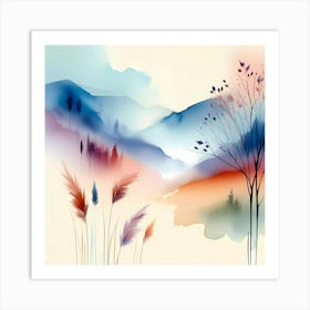 Watercolor Landscape Painting 20 Art Print