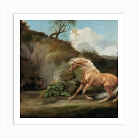 Horse And A Bear Art Print