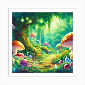 Mushroom Forest Art Print