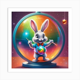 Bunny In A Globe Art Print