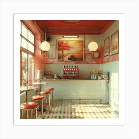 Retro Cafe Art Print