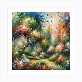 Drip Painting Garden Art Print