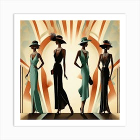 Art Deco Women's Silhouettes Art Print