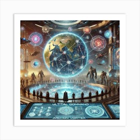 A Sci Fi Scene Illustrating The Syndicate S Goals Art Print