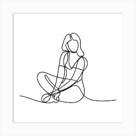 Woman Sitting On The Ground Art Print