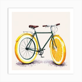 Orange Bicycle 7 Art Print