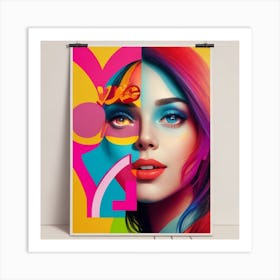 Girl With Colorful Hair 2 Art Print