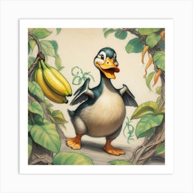 Duck In The Jungle Art Print