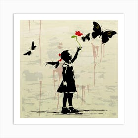 Butterfly Girl 3 Art Print