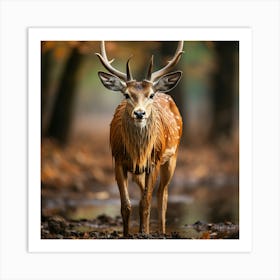 Deer In The Forest 5 Art Print