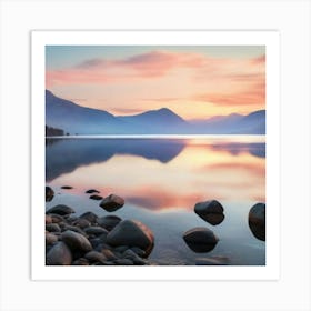 Lake District At Sunset Art Print