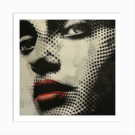 Woman With Red Lips Art Print