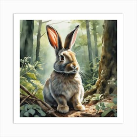 Rabbit In The Woods 68 Art Print