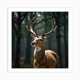 Deer In The Forest 19 Art Print