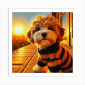 Dog In Sweater Art Print