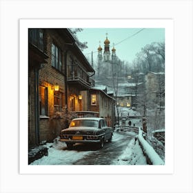 Winter Twilights In Old Town I Art Print