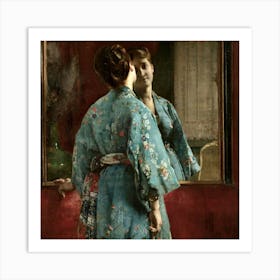 Woman In A Kimono 2 Art Print